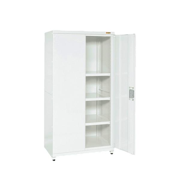 サカエ PNH9063W 保管システム収納庫 鍵付き 両開き 4段 保管庫 均等耐荷重250kg 幅...