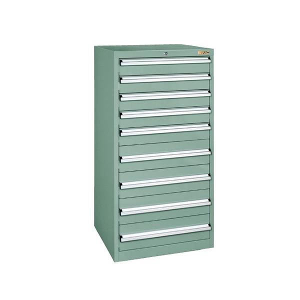 サカエ 重量キャビネット 工具収納 SKVタイプ 引出し9段 鍵付き オールロック 均等耐荷重100...