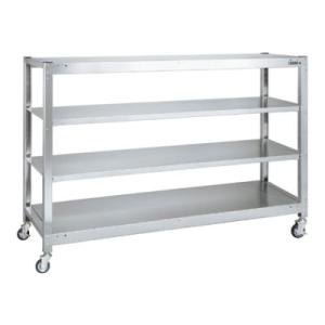 サカエ ステンレスラック 移動式 4段 耐荷重250kg SUS430 幅1800×奥行615×高さ...