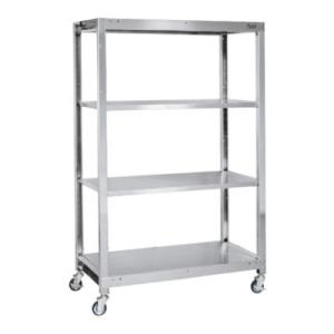 サカエ ステンレスラック 移動式 4段 耐荷重250kg SUS430 幅1800×奥行615×高さ...