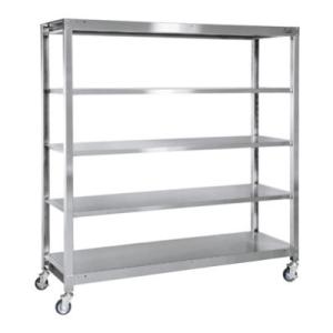 サカエ ステンレスラック 移動式 5段 耐荷重250kg SUS430 幅1800×奥行615×高さ...