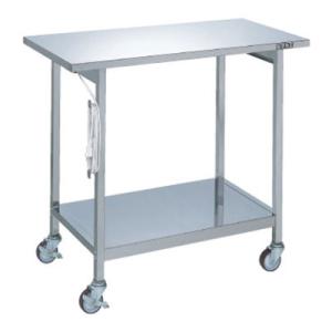 サカエ ステンレス実験テーブル ナイロンウレタン車付き SUS304 幅900×奥行450×高さ80...