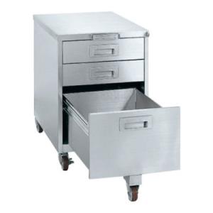 サカエ ステンレス キャビネット SUS304 ワゴン 浅引き出し2段 深引き出し1段 幅445×奥...