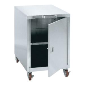 サカエ ステンレス キャビネット SUS304 ワゴン 中棚1枚 幅445×奥行570×高さ630m...