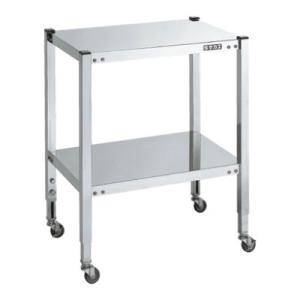 サカエ ステンレスフリーワゴン 高さ調整タイプ SUS430 耐荷重75kg 棚板フラット 幅600...