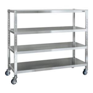 サカエ ステンレスサカエ車ラック ゴム車付き SUS430 幅1800×奥行350×高さ1313mm...