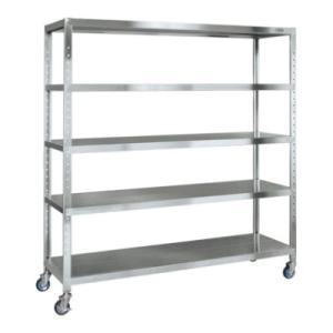 サカエ ステンレスサカエ車ラック ゴム車付き SUS430 幅1500×奥行550×高さ1913mm...