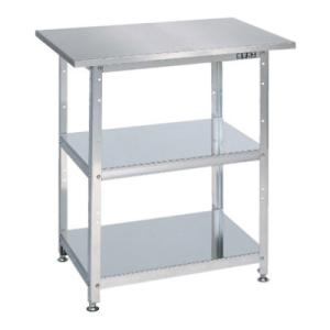 【最終値下げ！】ステンレス作業台 SUS430 750x600x800mm ステンレス高さ調整作業台(SUS430/R天板仕様) サカエ ステンレス