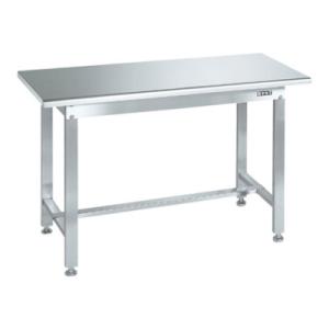 サカエ ステンレス作業台 天板R付き SUS430 角パイプ脚 耐荷重200kg 幅1200×奥行6...