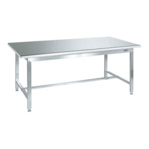 サカエ ステンレス作業台 天板R付き SUS430 角パイプ脚 耐荷重200kg 幅1800×奥行7...