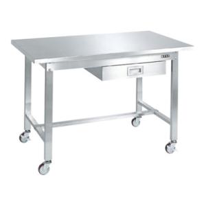サカエ ステンレス作業台 移動式 SUS430 キャビネット付き 耐荷重150kg 幅1200×奥行...