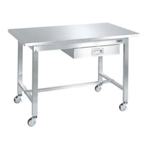 サカエ ステンレス作業台 移動式 SUS430 キャビネット付き 耐荷重150kg 幅1500×奥行...