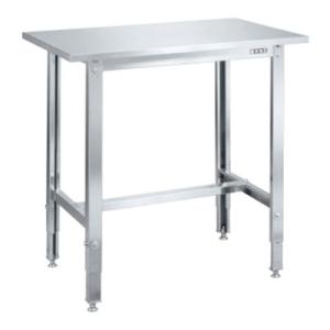サカエ ステンレス高さ調整作業台 SUS430 耐荷重150kg 幅900×奥行600×高さ700〜...