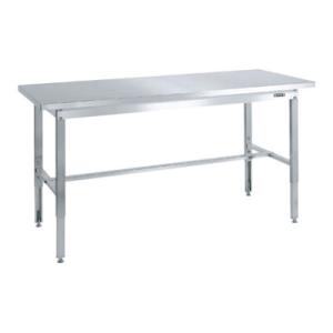 サカエ ステンレス高さ調整作業台 ステンレスカブセ天板仕様 耐荷重200kg パーチクルタイプ 幅1...