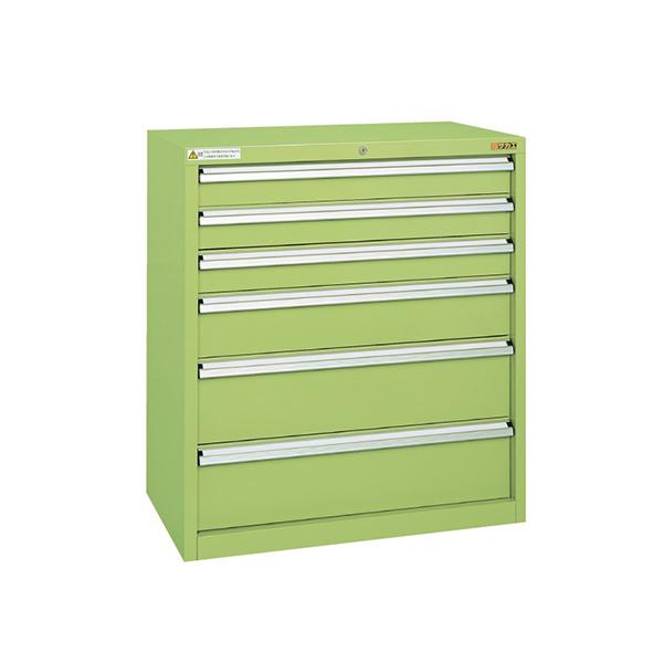 サカエ ワイドキャビネットWCタイプ 業務用収納棚 引き出し6段 均等耐荷重70kg オールロック ...