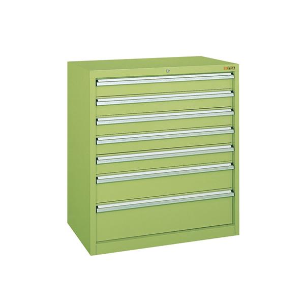 サカエ ワイドキャビネットWCタイプ 業務用収納棚 引き出し7段 均等耐荷重70kg オールロック ...