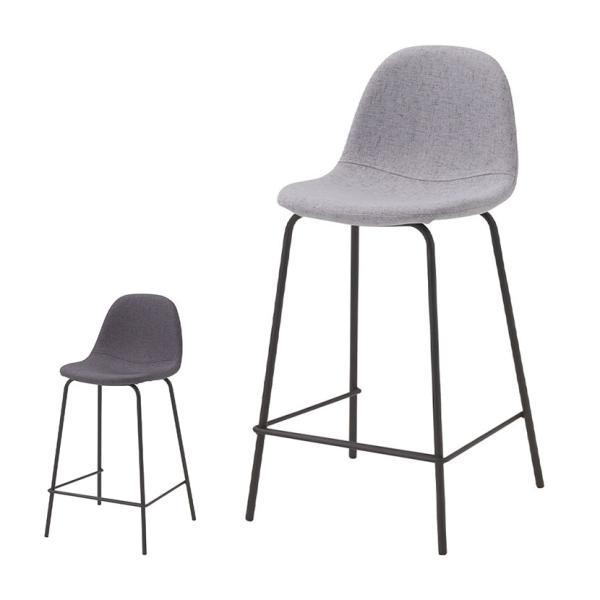 バーチェア カウンターチェア モダン シンプル ファブリック スチール脚 幅405×奥行420×座面...