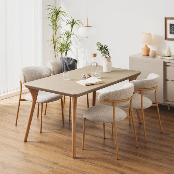 4人用 ダイニングテーブルセット 5点(幅1500mm 食卓テーブル×1 食卓椅子×4) LENAS...