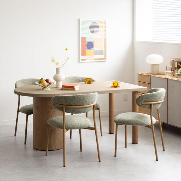 設置無料 4人用 ダイニングテーブルセット 5点(幅1600mm 変形テーブル×1 食卓椅子×4) ...