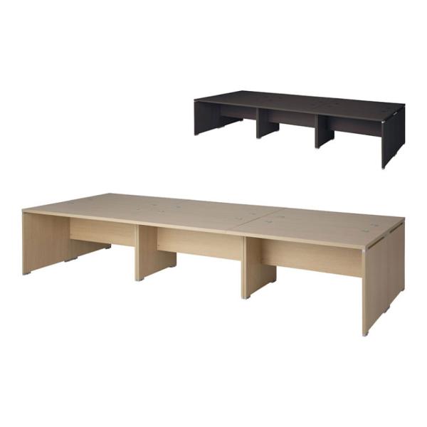 法人様限定 WD 木製フリーアドレスデスク 幅4200mm 8人用 両面タイプ 配線穴あり イタリア...