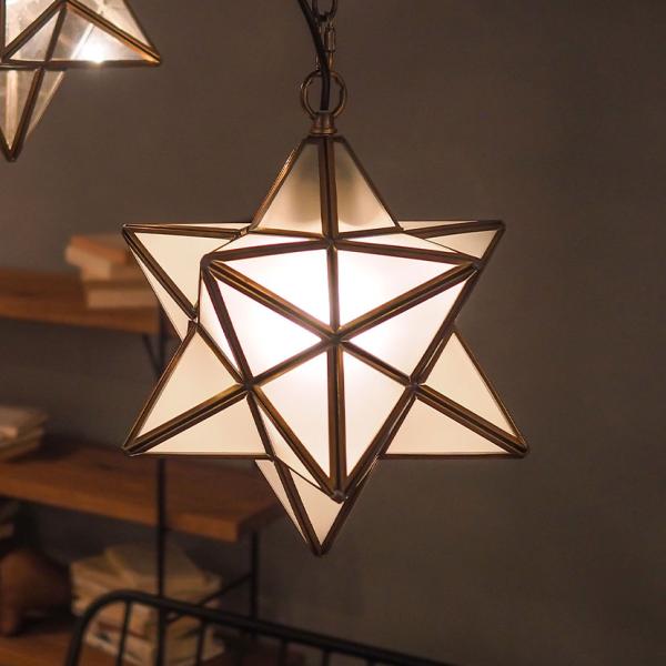 白熱電球付き ペンダントライト エトワール 星型 照明1灯 アンティーク レトロ ガラス おしゃれ ...