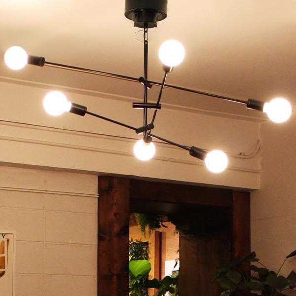 LED電球付き ペンダントライト カーディナル 6灯 シンプル モダン 角度調節 シーリングライト ...
