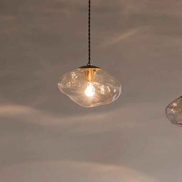 白熱電球付き ペンダントライト ネロン 1灯 ガラス ハンドメイド 天井照明 吊り下げ LED対応 ...