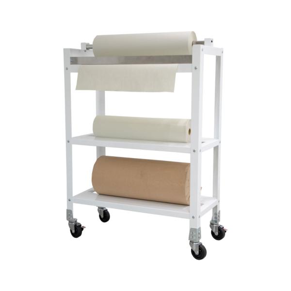 ロールペーパーラック キャスター付き 棚板付き 幅750×奥行350×高さ1000mm