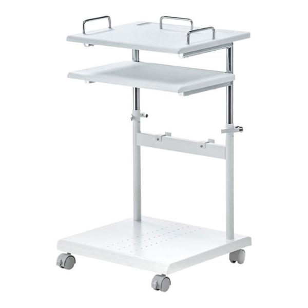 プロジェクタースタンド ワンタッチ高さ調節可 中棚/下棚付属 複数機器設置 キャスター仕様 幅430...