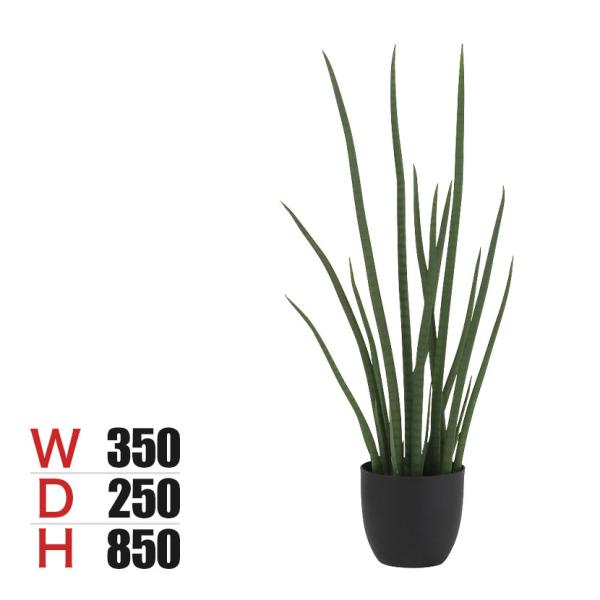 観葉植物 人工樹木 フェイクグリーン 造花 サンスベリア・スタッキー ブラックポット付き 高さ850...