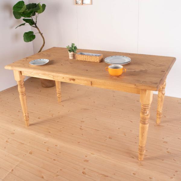 カントリーダイニングテーブル ナチュラル 北欧パイン材 無垢 天然木 食卓テーブル おしゃれ 幅15...