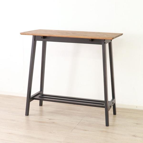 ハイテーブル カフェ ブルックリン ナチュラル ヴィンテージ 北欧パイン材 無垢 天然木 バイカラー...