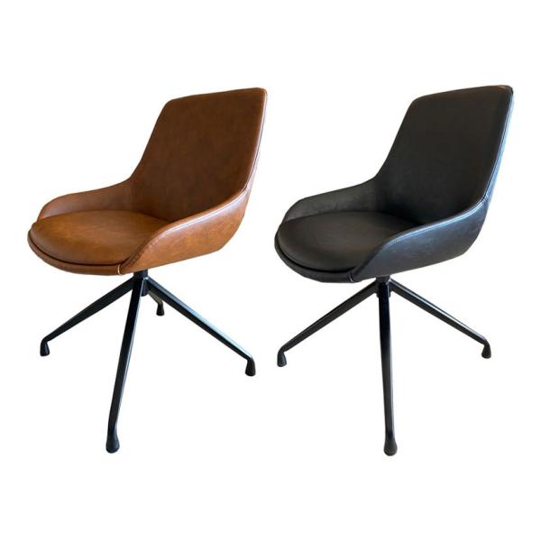 ダイニングチェア おしゃれ レザー ロビーチェア エントランス ワークチェア エデル ラウンドチェア...