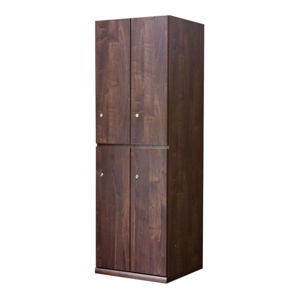 TML 木製ロッカー4人用 BR 鍵付き 幅593×奥行540×高さ1800mm オフィスロッカー ...