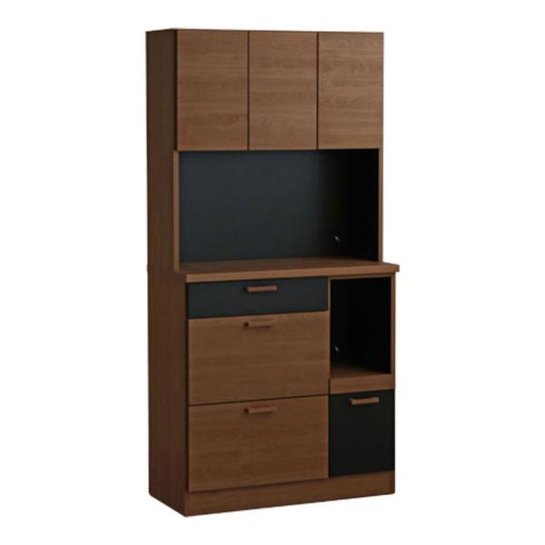 TMモデロ 90キッチンボード BR / BK 食器棚 キッチン収納 幅890×奥行430×高さ18...