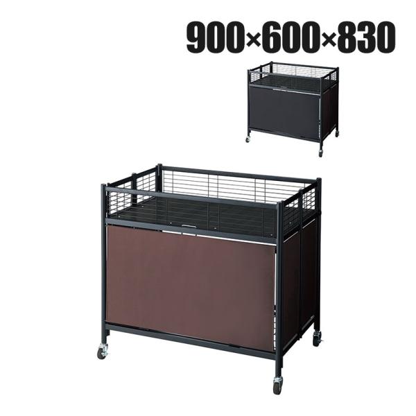 中折れワゴン セールワゴン 陳列什器 ネットワゴン バスケット 商品陳列 収納棚付 ブラックフレーム...