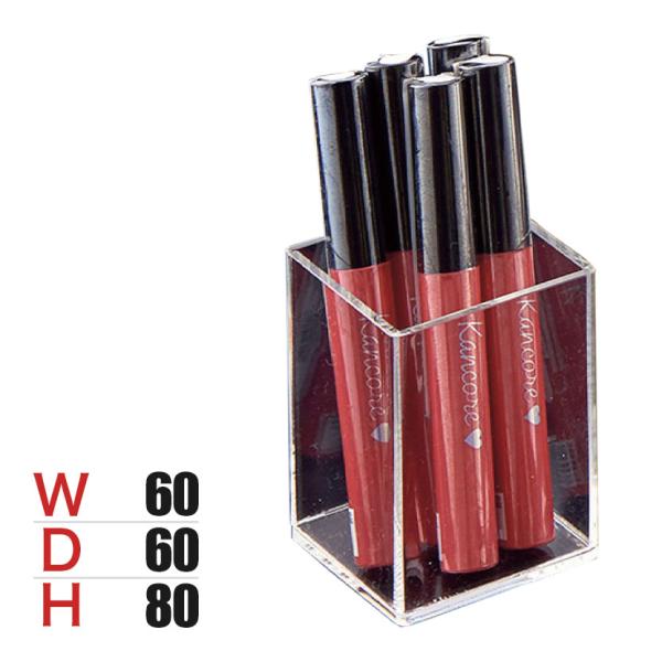 パイプディスプレイ 角型 アクリル 収納ケース 収納ボックス 透明 化粧品 小物 60mm角×高さ8...