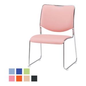 NFSシリーズ スタッキングチェア 座面高さ385mm メッキ脚タイプ レザーチェア