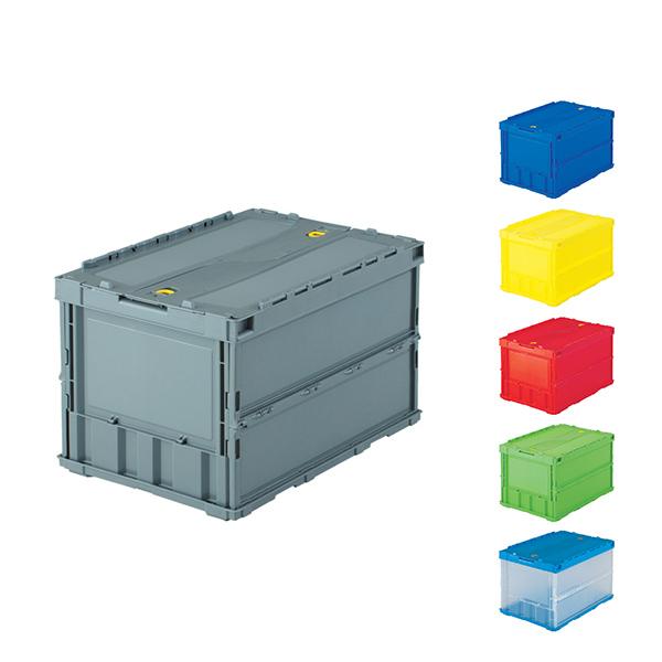 TRUSCO 薄型折リタタミコンテナ 50Lロックフタ付 TR-C50B