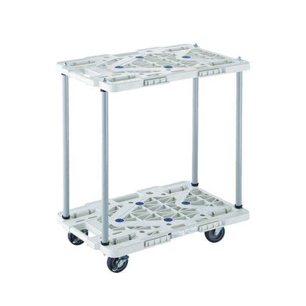 TRUSCO 2段式台車 幅415×奥行615×高さ115(全高700)mm ハンドル無 4輪自在 ...