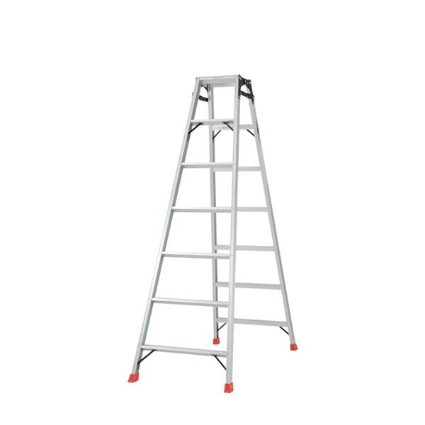 TRUSCO ハシゴ兼用脚立 アルミ合金製・脚カバー付 高さ1.98m THK-210