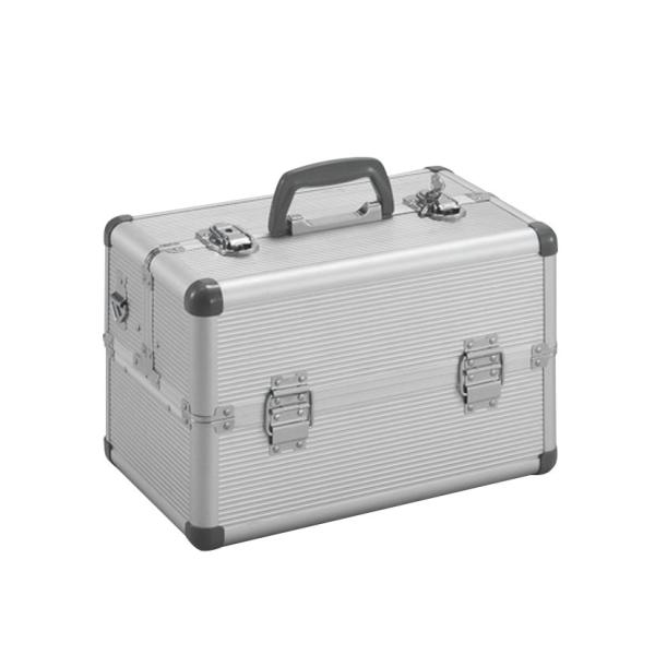 TACR-37 アルミケース(両開き) 仕切り付き シルバー 幅370×奥行225×高さ244mm ...