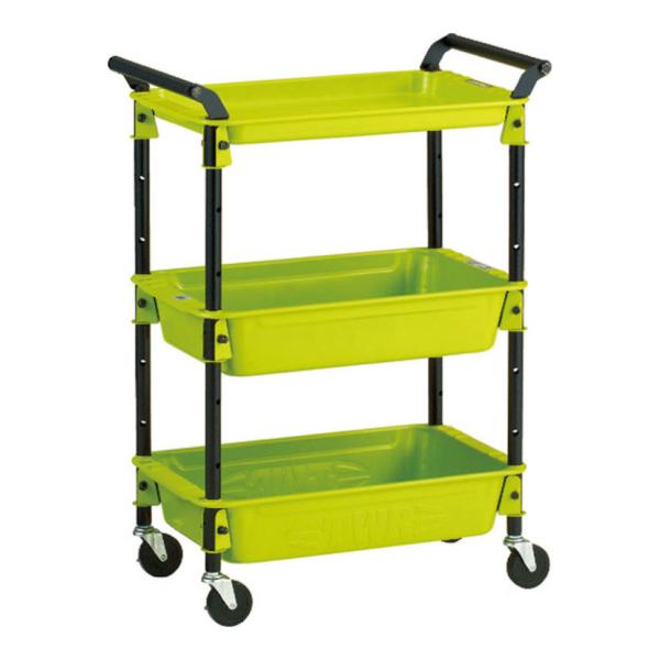TRUSCO ツールワゴンロイヤル 幅654×奥行361×高さ887mm 深2浅1 黄緑