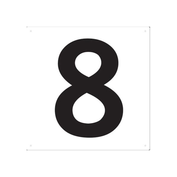 TRUSCO 表示板 数字 8 縦420×横420mm