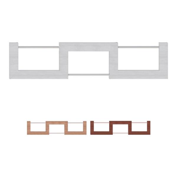 ZIGRACK W type 縦横上下 自由自在 簡単壁取り付け金具付き 幅570×奥行135×高さ...