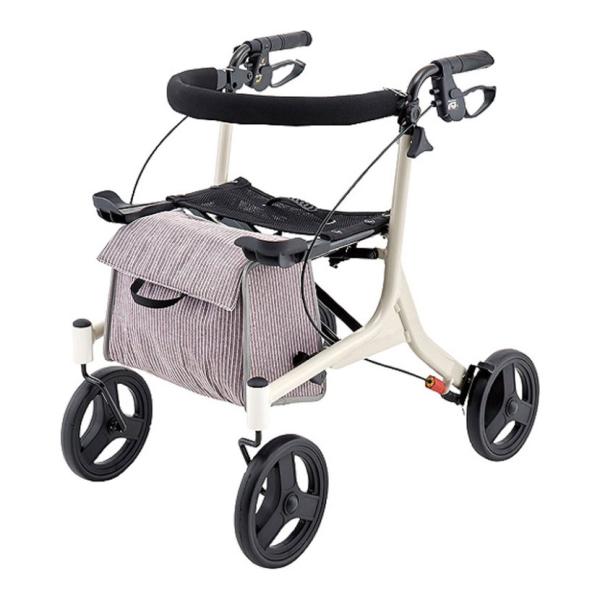 ウェルファン 歩行車 ショッピングターン/ベージュ 抑速ブレーキ付き 歩行車 軽量歩行車 歩行補助