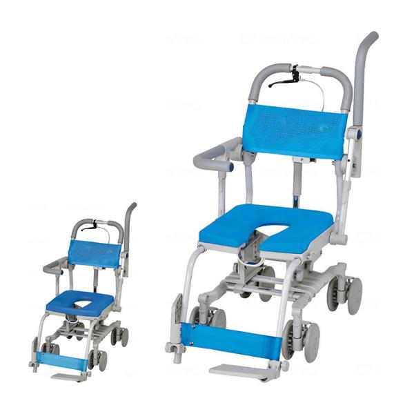 ウェルファン シャワーキャリー 楽チル 4輪自在 SAL U型シート・O型シート 高齢者 介護用品 ...