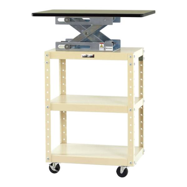 山金工業 ハンドル昇降式 天板付き スペシャルワゴン 3段タイプ 全体均等耐荷重160kg UD-H...