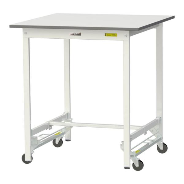 山金工業 軽量作業台 ワンタッチ移動式 耐荷重150kg固定時 低圧メラミン天板 ワークテーブル 1...