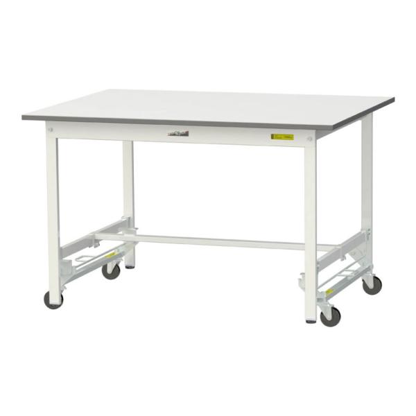 山金工業 軽量作業台 ワンタッチ移動式 耐荷重150kg固定時 低圧メラミン天板 ワークテーブル 1...